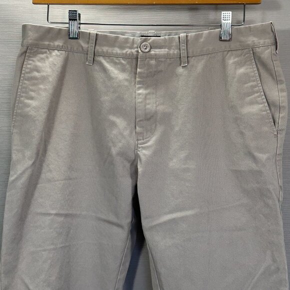 J Crew Pants Mens 34 The Driggs Gray Cotton Chino Flat Front Pockets - Picture 2 of 9